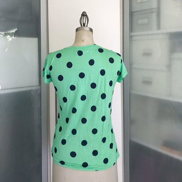 NWOT Madewell green and navy dot tee XS - Picture 4 of 4